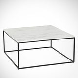 Couchtisch Quadrat 75x75 cm Pola - Weiß Marmorlook Melamin 