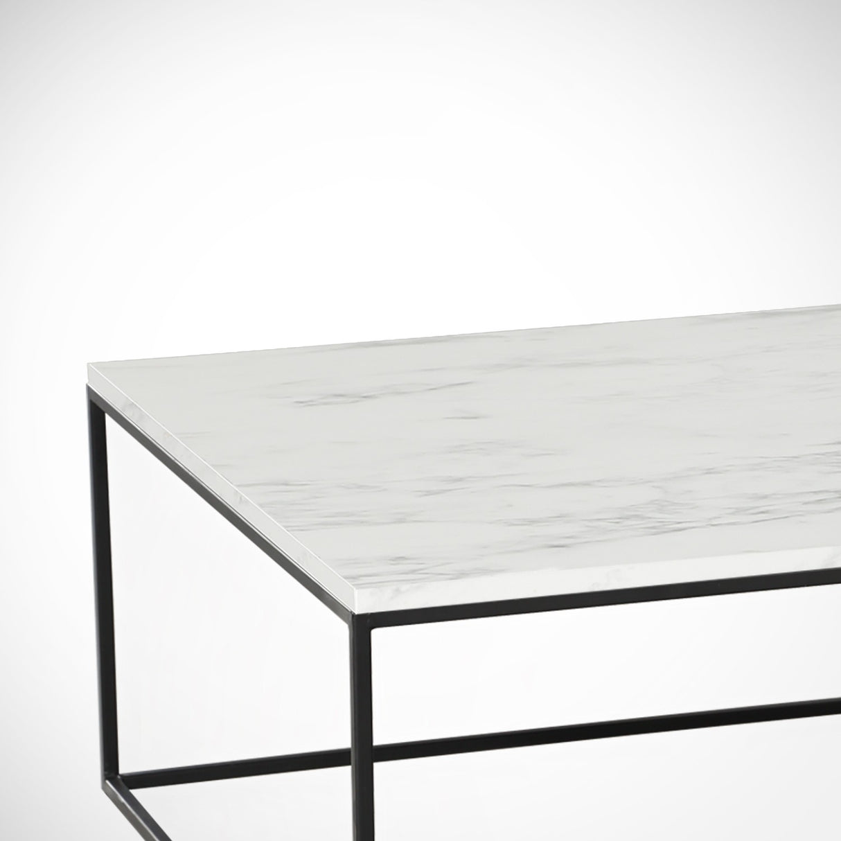Couchtisch Quadrat 75x75 cm Pola - Weiß Marmorlook Melamin 