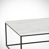 Couchtisch Quadrat 75x75 cm Pola - Weiß Marmorlook Melamin 