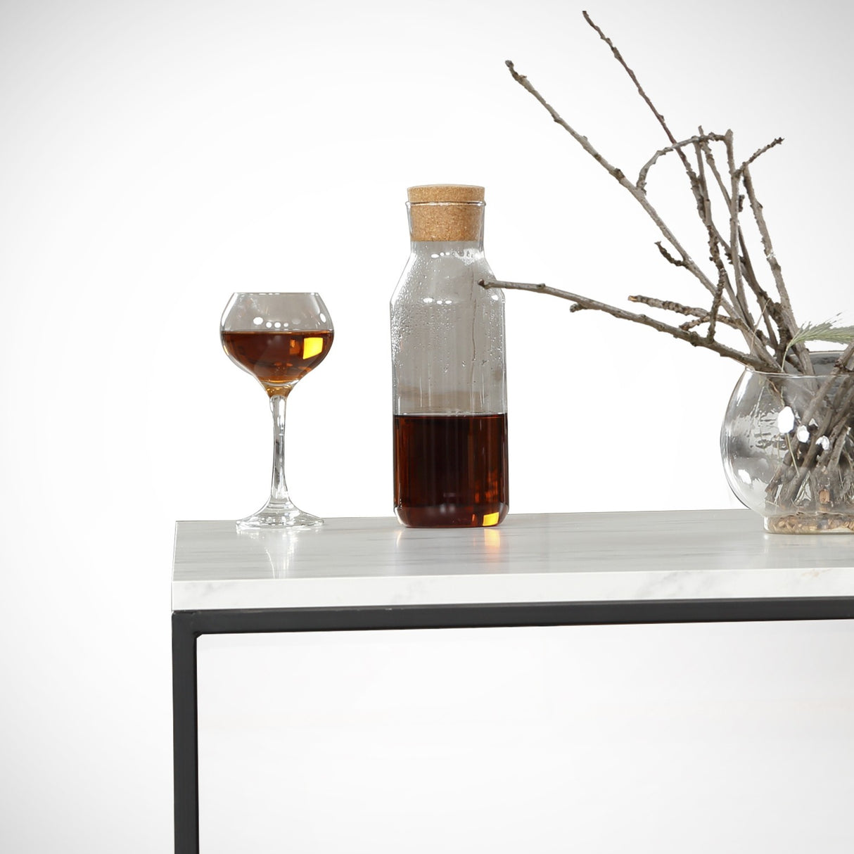 Couchtisch Quadrat 75x75 cm Pola - Weiß Marmorlook Melamin 