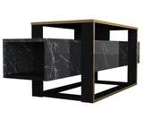 TV -Möbel Bianco Black Gold Melamin 160x49.8x46.1 cm