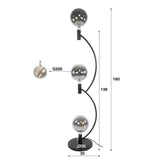 Bodenlampe Niro 3-Licht schwarz 