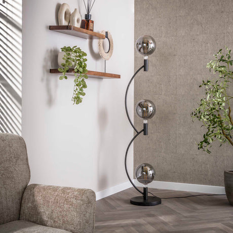 Bodenlampe Niro 3-Licht schwarz 