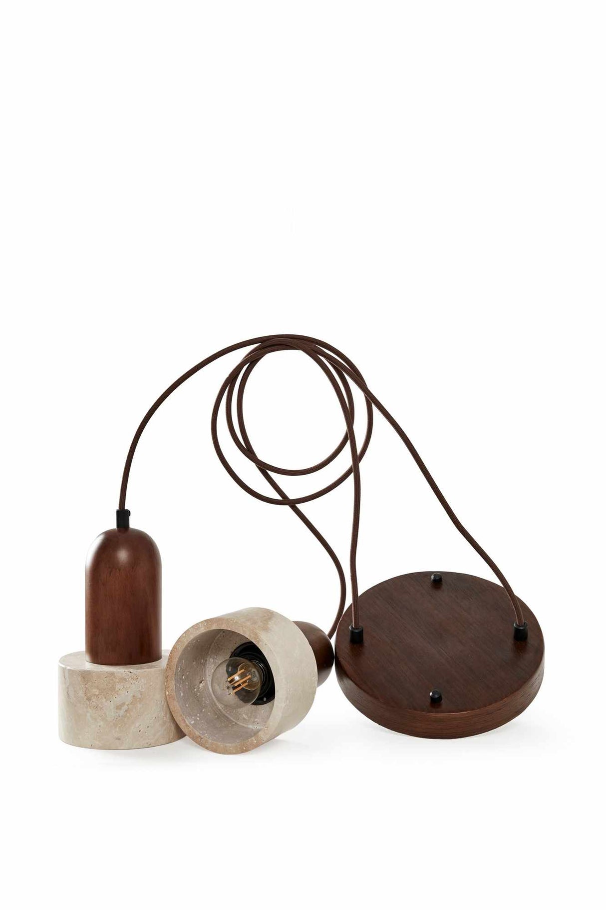 Loer B – Kappe aus Walnuss-Beige-Walnuss-Travertin