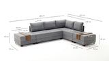 Ecksofa mit Schlaffunktion Right Fly Grey