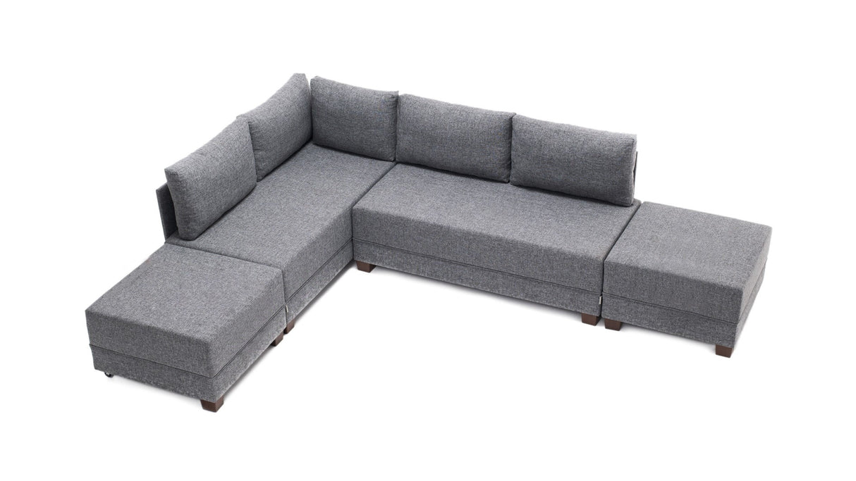 Ecksofa mit Schlaffunktion Left Fly Grey