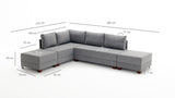 Ecksofa mit Schlaffunktion Left Fly Grey