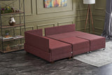 Ecksofa mit Schlaffunktion Left Fly Claret Red