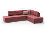 Ecksofa mit Schlaffunktion rechts Manama Claret Red