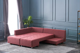 Ecksofa mit Schlaffunktion Links Manama Claret Red