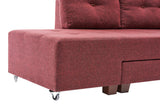 Ecksofa mit Schlaffunktion Links Manama Claret Red