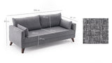 3-Sitzer-Schlafsofa Bella Grey