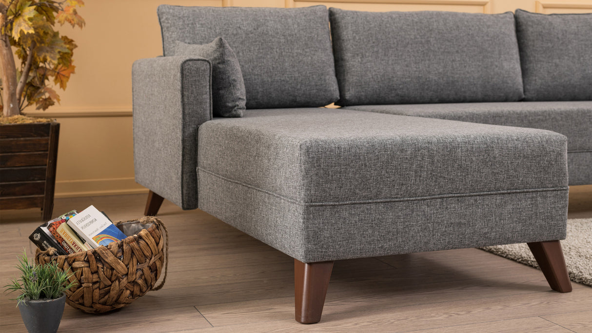 Ecksofa links Bella Grey