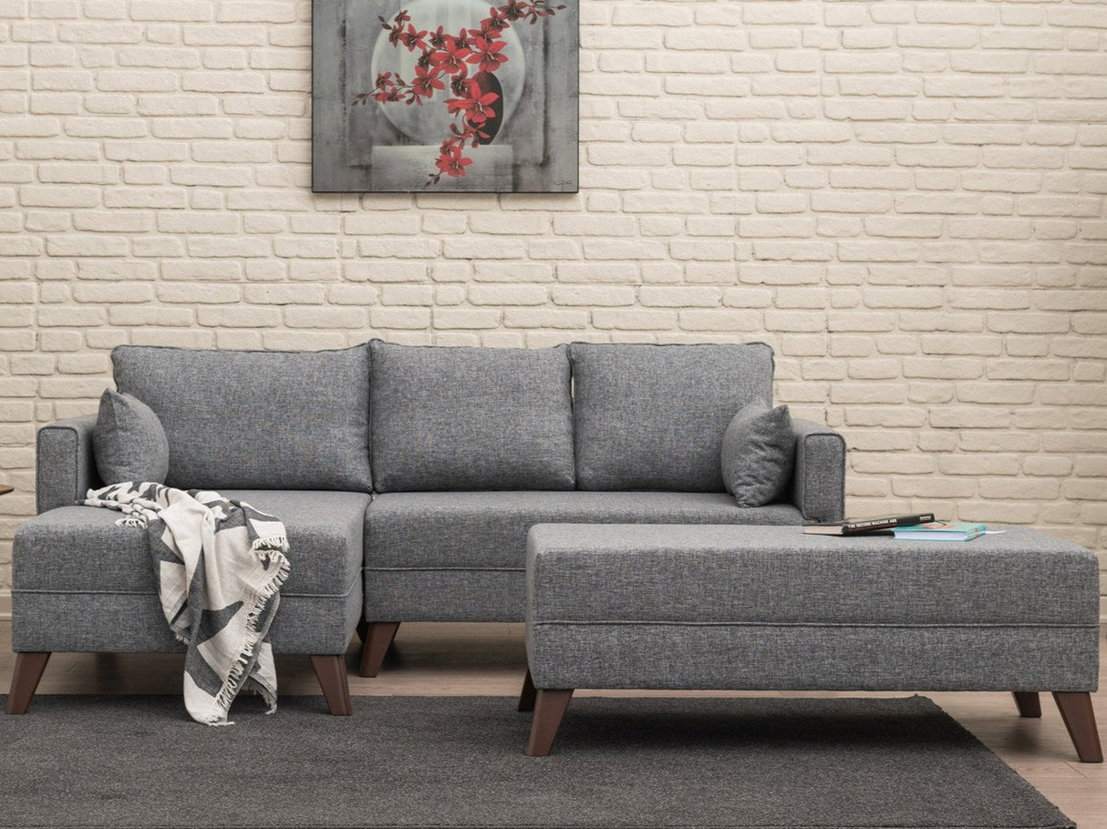 Ecksofa mit Schlaffunktion Links Bella Grey