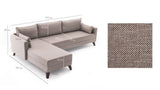 Ecksofa links Bella Creme