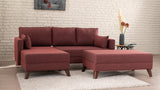 Ecksofa mit Schlaffunktion Links Bella Claret Red