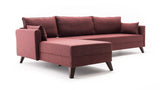 Ecksofa links Bella Claret Red