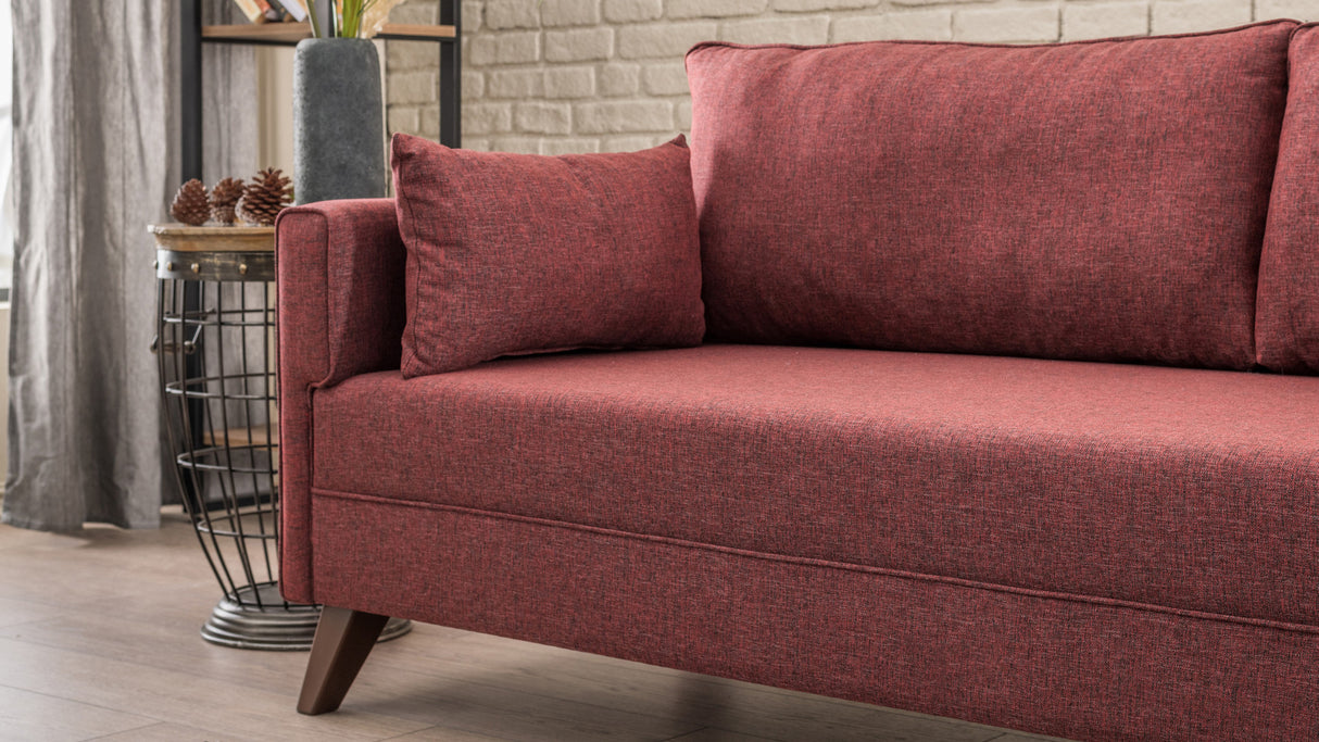 Rechtes Ecksofa Bella Claret Red