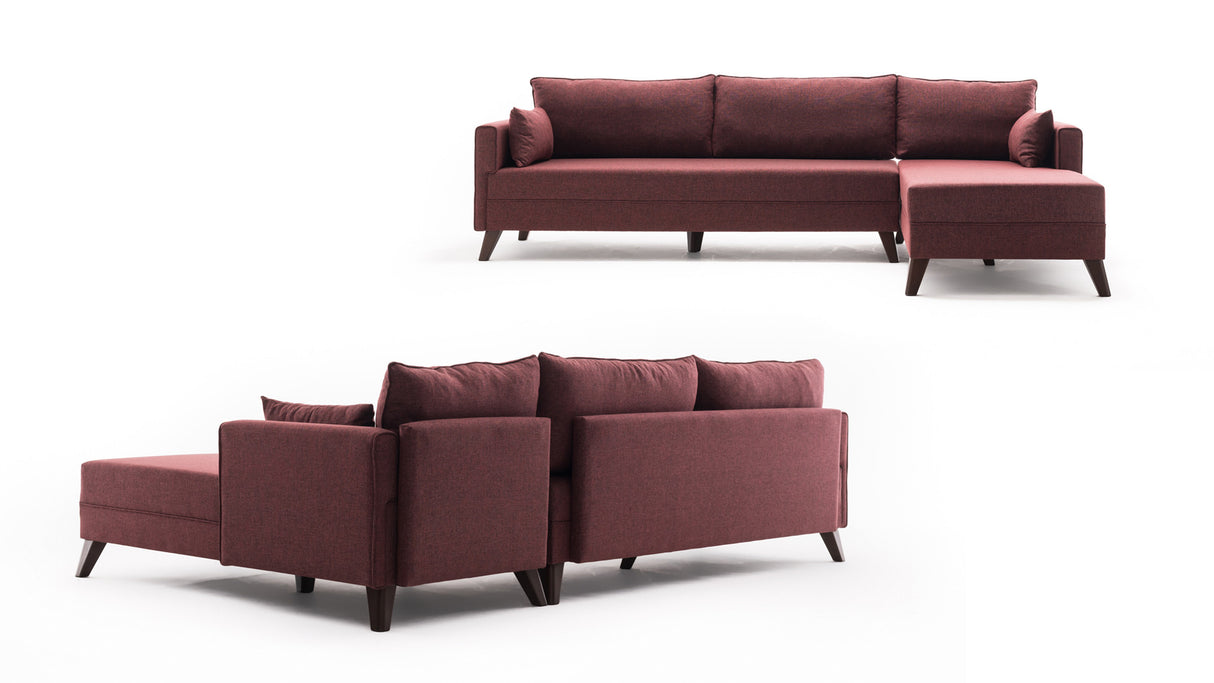 Rechtes Ecksofa Bella Claret Red