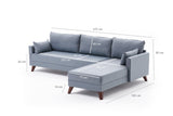 Rechtes Ecksofa Bella Blue