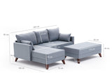 Ecksofa mit Schlaffunktion Links Bella Blue