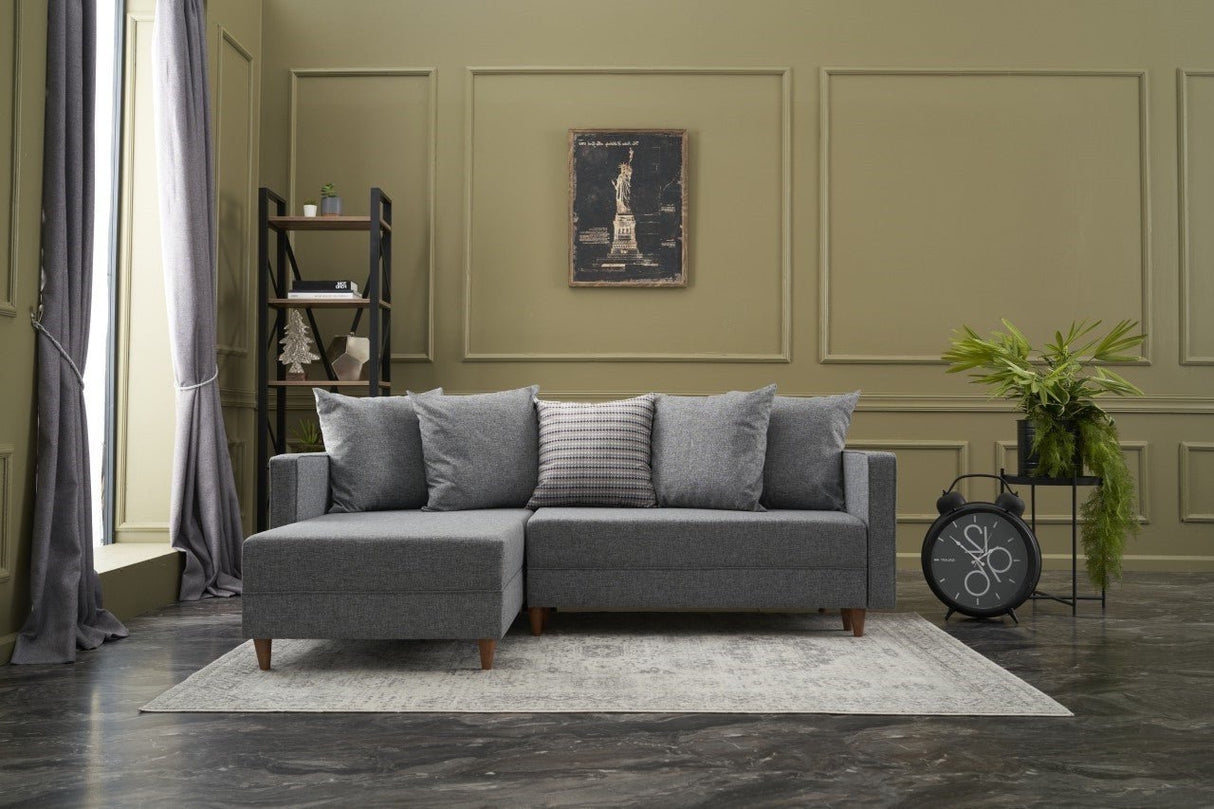 Ecksofa mit Schlaffunktion Links Aydam Grey