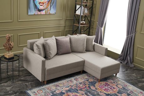 Ecksofa mit Schlaffunktion Rechts Aydam Creme