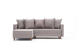 Ecksofa mit Schlaffunktion Links Aydam Creme