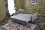 Ecksofa mit Schlaffunktion Links Aydam Blue