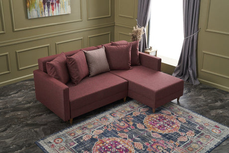 Ecksofa mit Schlaffunktion Rechts Aydam Claret Red