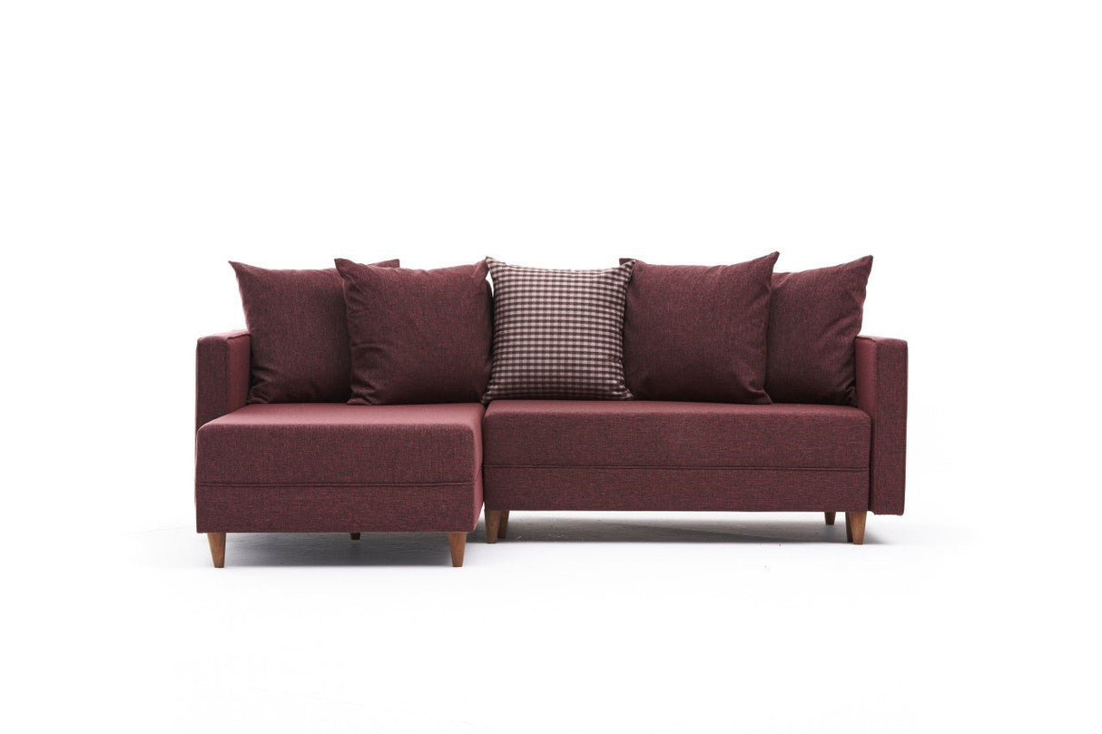 Ecksofa mit Schlaffunktion Links Aydam Claret Red