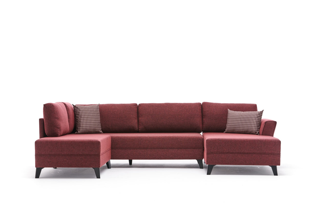 Ecksofa mit Schlaffunktion Eris Claret Red