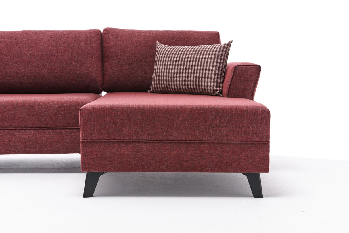 Ecksofa mit Schlaffunktion Eris Claret Red