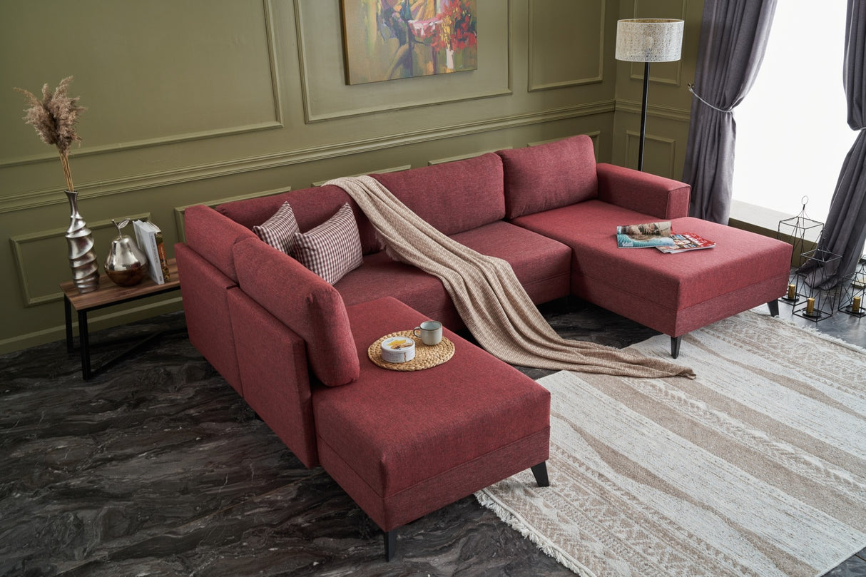 Ecksofa mit Schlaffunktion Efsun Claret Red