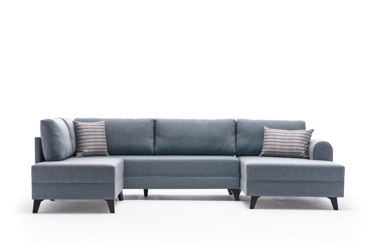 Ecksofa mit Schlaffunktion Belen Blue