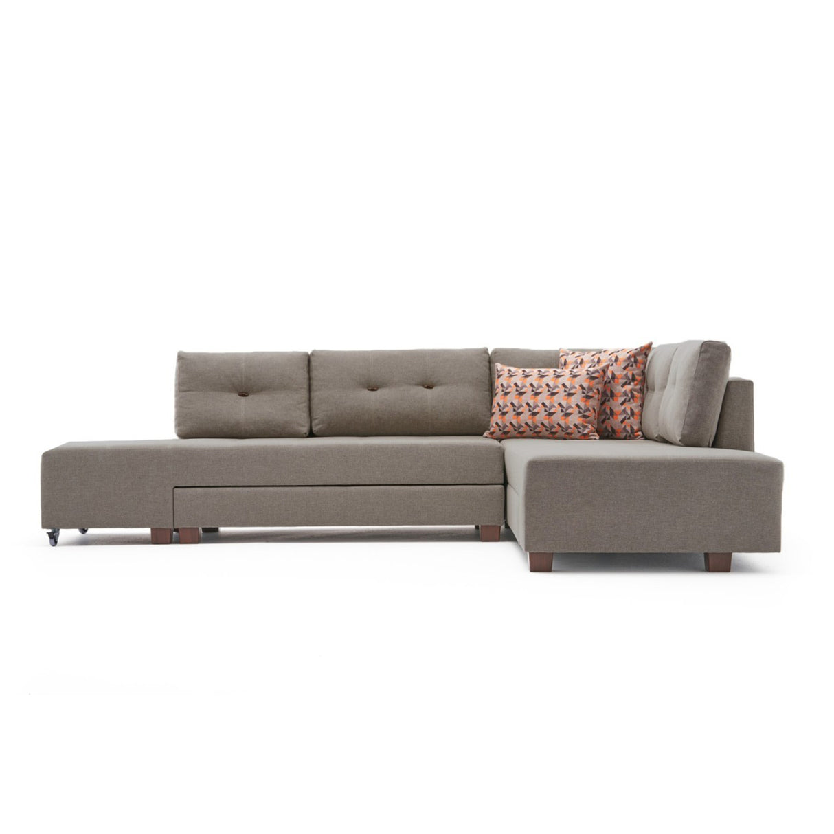 Ecksofa mit Schlaffunktion rechts Manama Creme