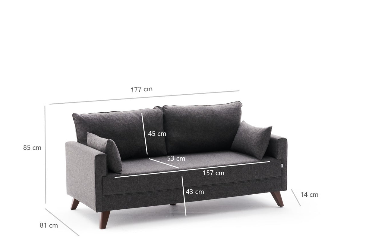 2-Sitzer-Sofa Bella Anthrazit