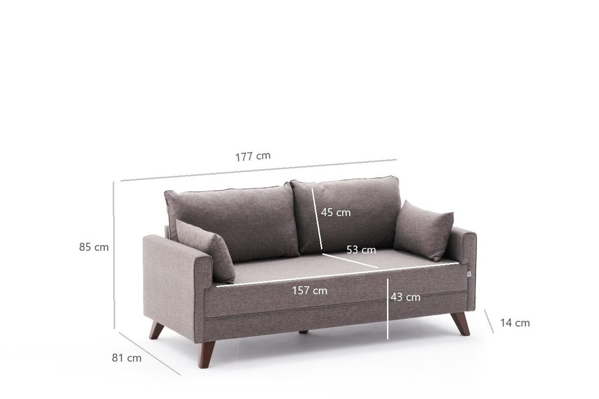 2-Sitzer-Sofa Bella Brown