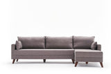 Rechtes Ecksofa Bella Brown