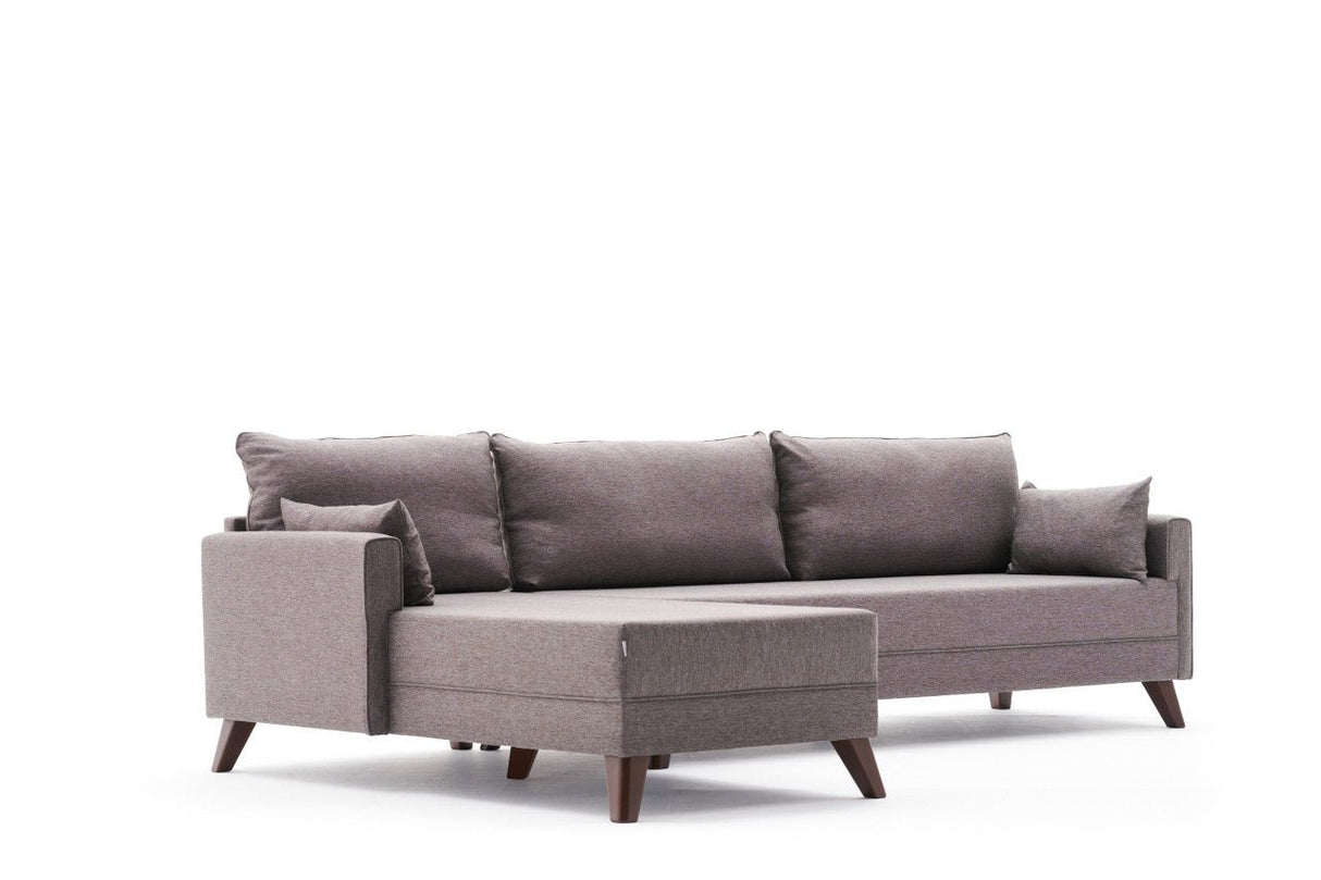 Ecksofa links Bella Brown