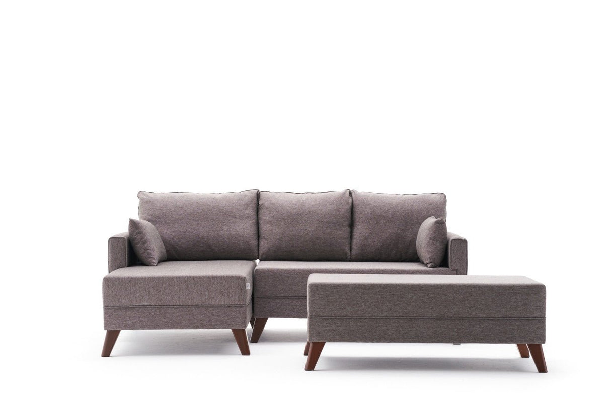 Ecksofa mit Schlaffunktion Links Bella Brown