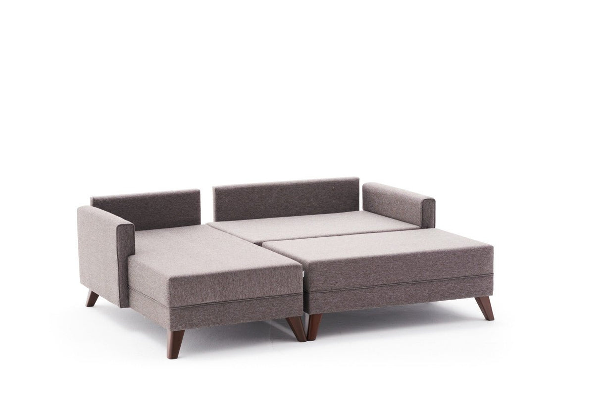 Ecksofa mit Schlaffunktion Links Bella Brown