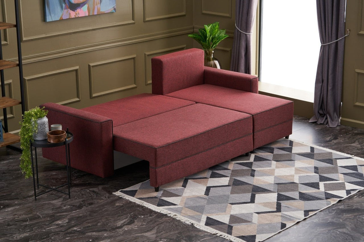 Ecksofa mit Schlaffunktion rechts Ece Claret Red