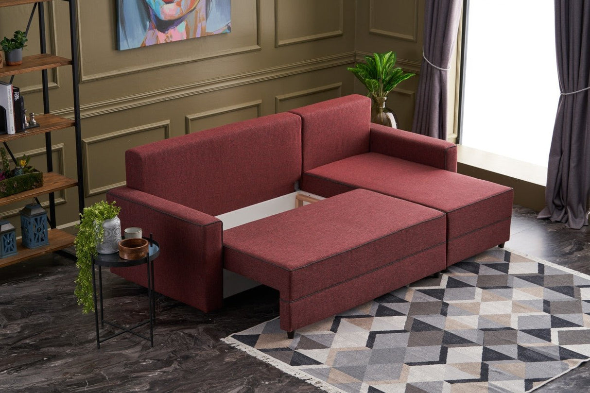 Ecksofa mit Schlaffunktion rechts Ece Claret Red