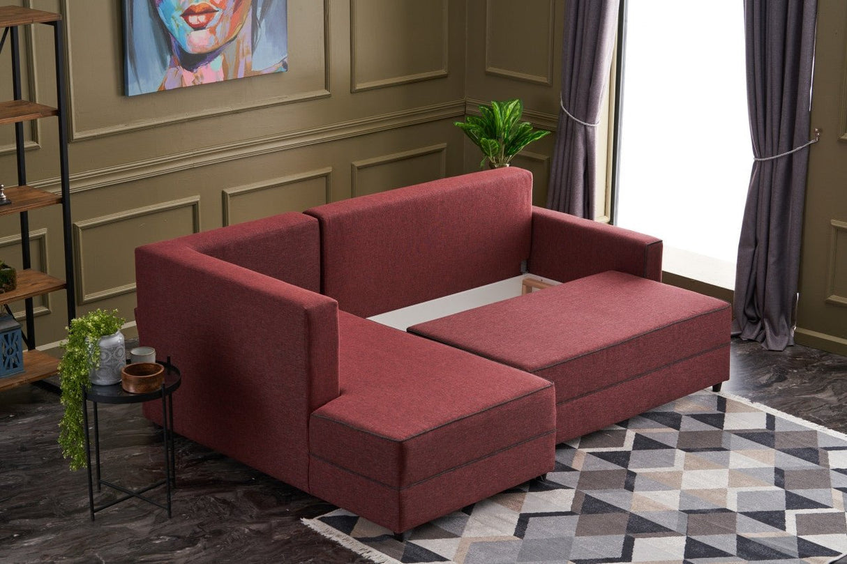 Ecksofa mit Schlaffunktion Links Ece Claret Red