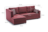 Ecksofa mit Schlaffunktion Links Ece Claret Red