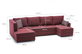 Ecksofa mit Schlaffunktion Ece Claret Red