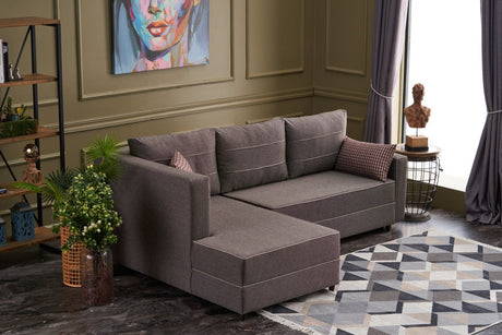 Ecksofa mit Schlaffunktion Links Ece Brown