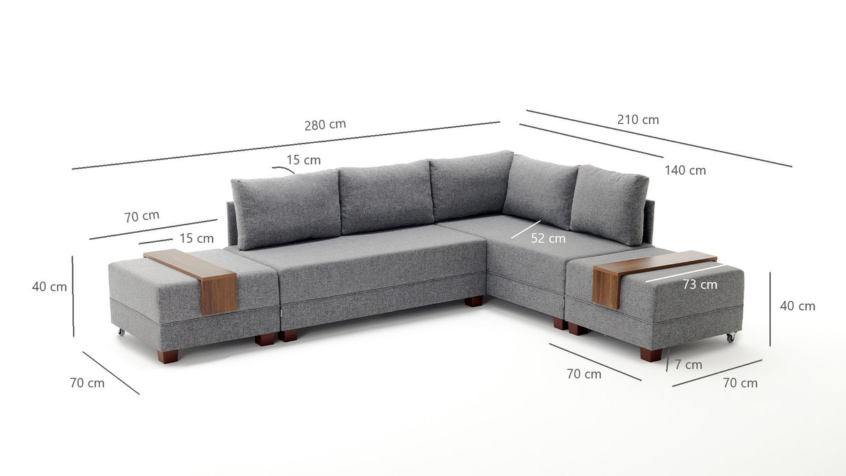 Ecksofa mit Schlaffunktion Right Fly Cream