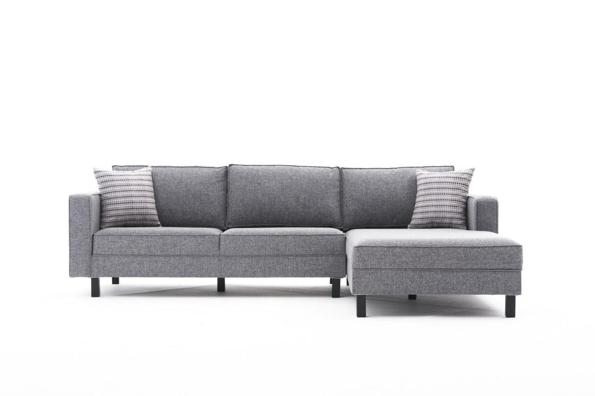 Ecksofa rechts blank grau